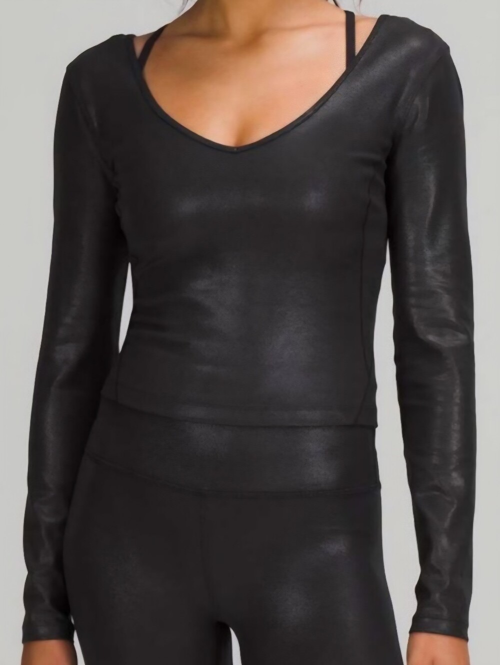 Lululemon Align Long Sleeve Shirt Shine in Radiate Foil Print Black 10